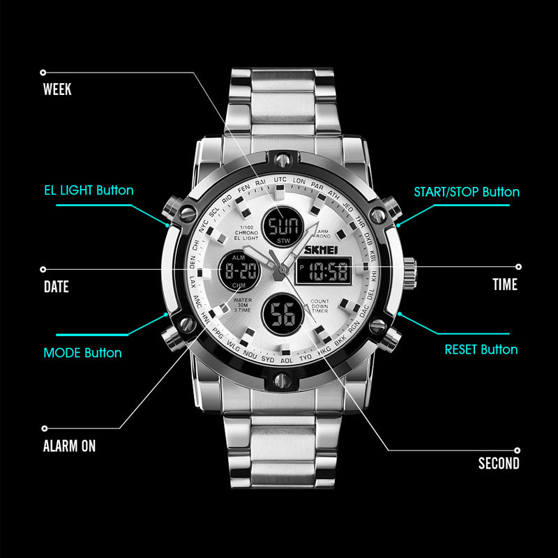 Fashionable Men's Digital Sports Business Watches