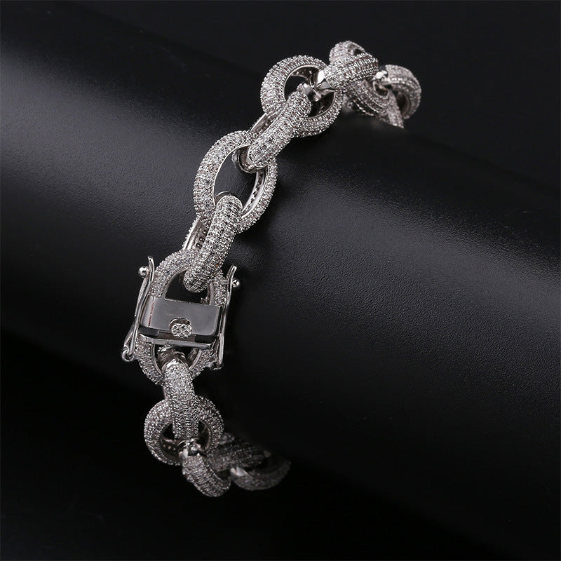Luxury Hip-Hop Men's Bracelet with Twisted Links