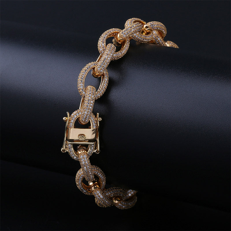 Luxury Hip-Hop Men's Bracelet with Twisted Links