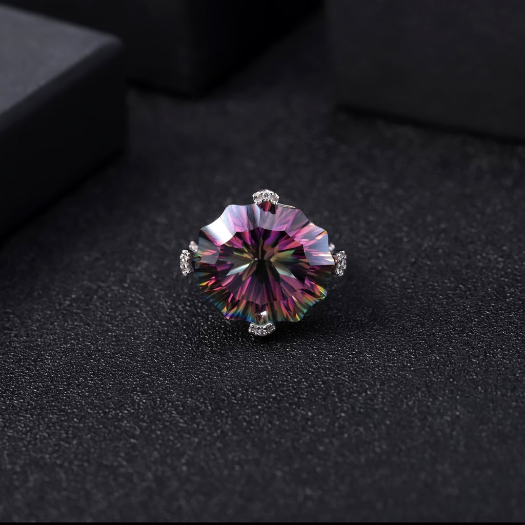 Luxury Colored Gems Ring for Women - Fashion & Style