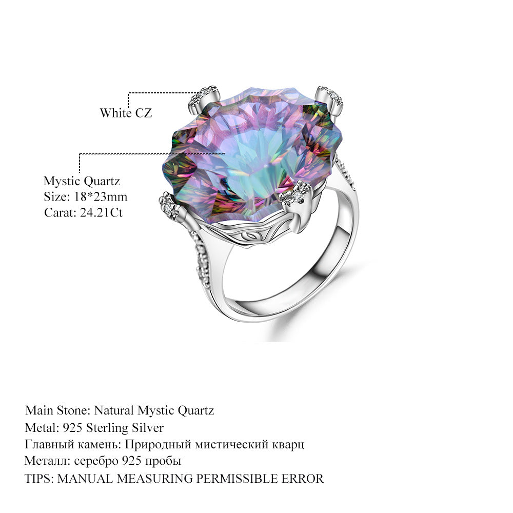 Luxury Colored Gems Ring for Women - Fashion & Style