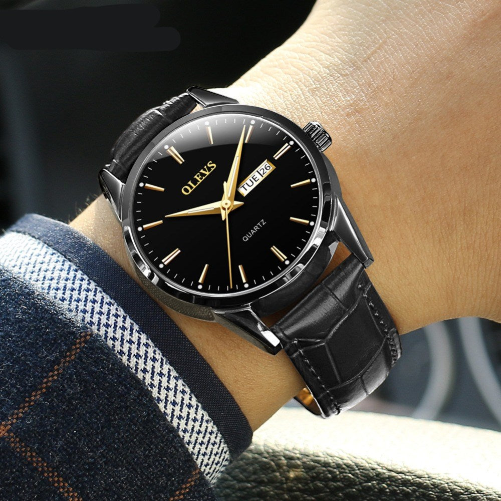 Quartz Couple Watches - Men's Mechanical Dual Calendar