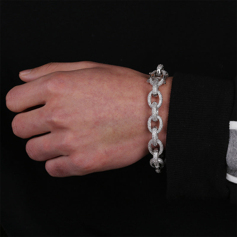 Luxury Hip-Hop Men's Bracelet with Twisted Links