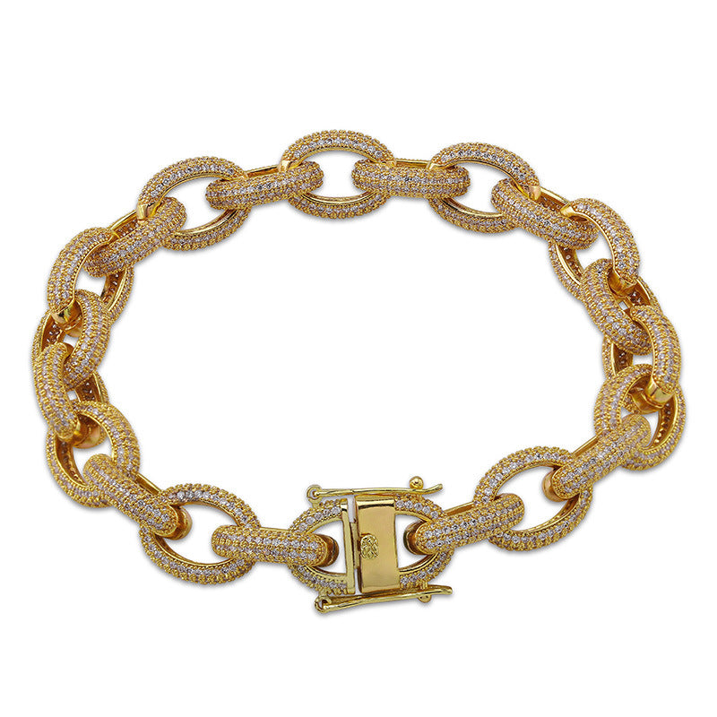 Luxury Hip-Hop Men's Bracelet with Twisted Links